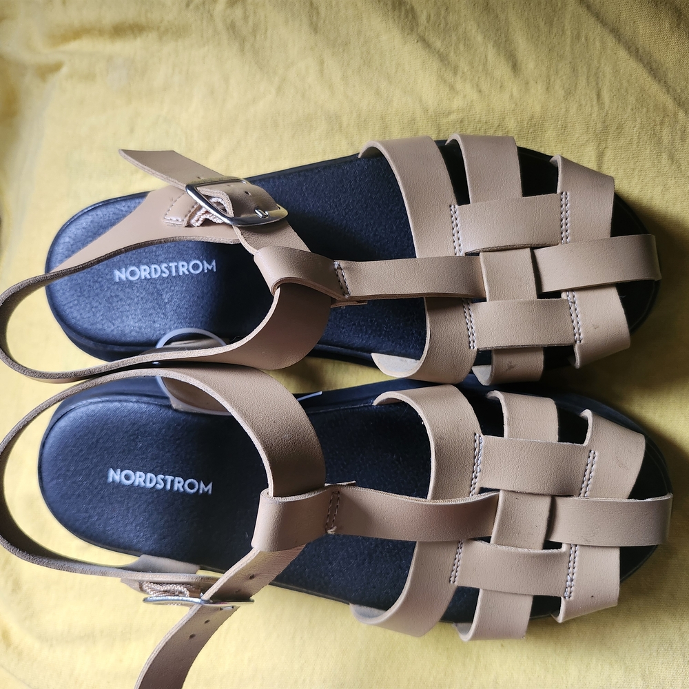 Nordstrom Tan Sandals with Cage Design